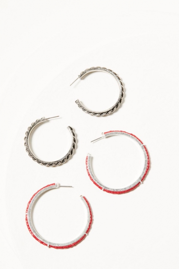 Promotion Idyllwind Women's Ethel Antique Hoop Earring Set - 2 Piece | Red