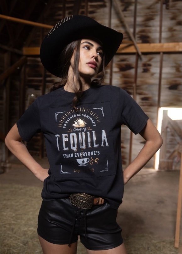 Promotion Idyllwind Women's Shot Of Tequila Short Sleeve Graphic Tee | Black Promotion Idyllwind Women's Shot Of Tequila Short Sleeve Graphic Tee | Black