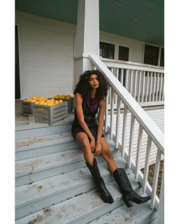 Promotion Idyllwind Women's Bosley Midi Coated Lace Up Dress | Black