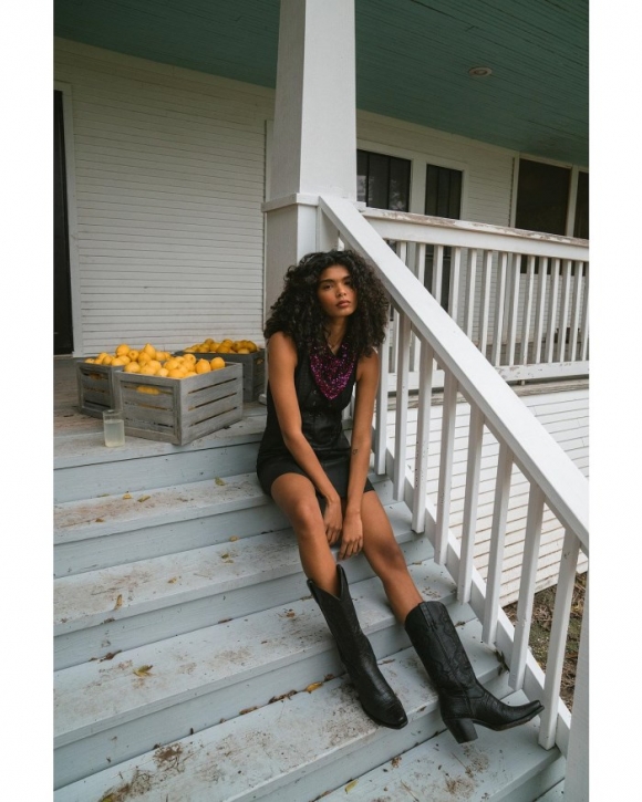 Promotion Idyllwind Women's Bosley Midi Coated Lace Up Dress | Black