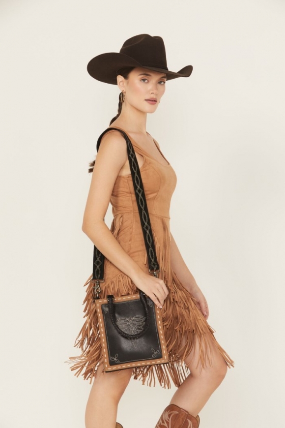 Promotion Idyllwind Women's Elaine Boot Stitch Crossbody Bag | Black Promotion Idyllwind Women's Elaine Boot Stitch Crossbody Bag | Black