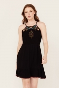 Promotion Idyllwind Women's Wolfeboro Embroidered And Beaded Halter Mini Dress | Black Promotion Idyllwind Women's Wolfeboro Embroidered And Beaded Halter Mini Dress | Black