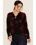 Promotion Idyllwind Women's Libbel Rose Print Long Sleeve Top | Black