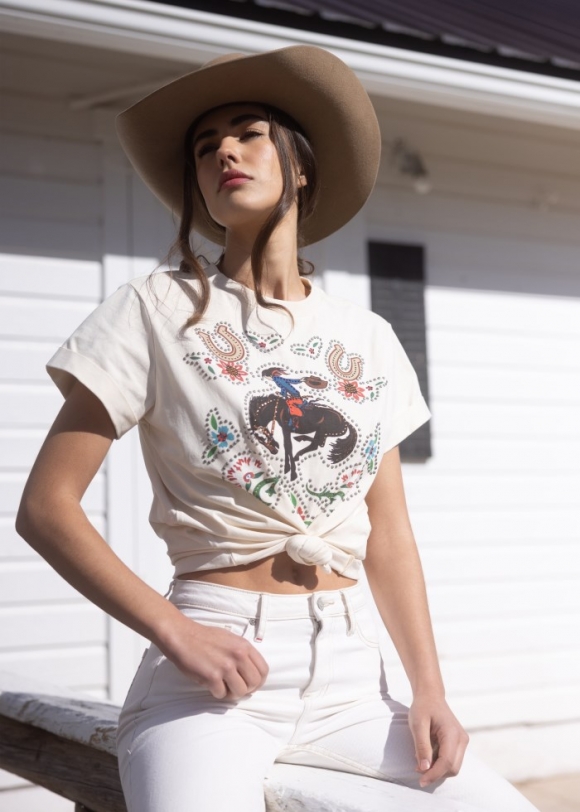 Promotion Idyllwind Women's Rowena Embellished Short Sleeve Graphic Tee | Off White