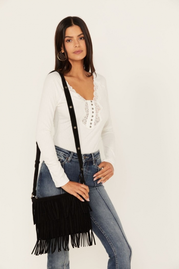 Promotion Idyllwind Women's Darlington Court Suede Crossbody Handbag | Black