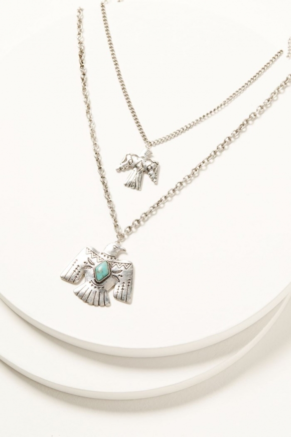 Promotion Idyllwind Women's Prescott Antique Layered Thunderbird Necklace | Silver