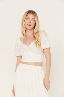 Promotion Idyllwind Women's Peony Cropped Top | Ivory Promotion Idyllwind Women's Peony Cropped Top | Ivory