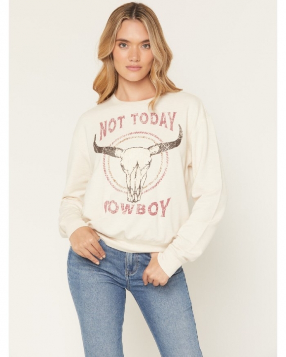 Promotion Idyllwind Women's Not Today Cowboy Graphic Crewneck Sweatshirt | Cream