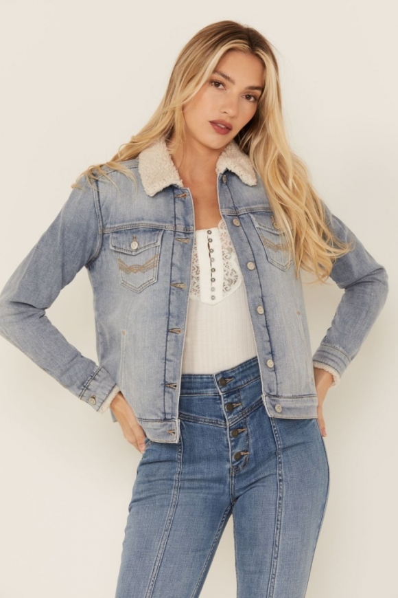 Promotion Idyllwind Women's Edgewood Sherpa Lined Denim Jacket | Light Wash