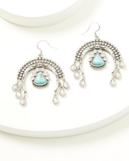 Promotion Idyllwind Women's Crescent Squash Blossom Rhinestone Statement Earrings | Silver Promotion Idyllwind Women's Crescent Squash Blossom Rhinestone Statement Earrings | Silver
