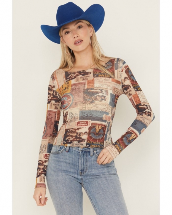 Promotion Idyllwind Women's Rodeo Ticket Long Sleeve Mesh Shirt | Cream
