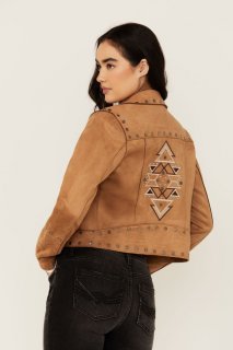 Promotion Idyllwind Women's Yorkshire Studded And Embroidered Moto Jacket | Tan