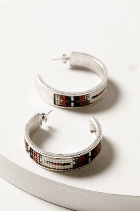 Promotion Idyllwind Women's Cheshire Beaded Hoop Earrings | Silver Promotion Idyllwind Women's Cheshire Beaded Hoop Earrings | Silver