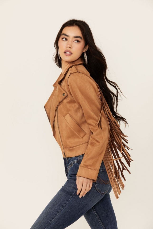 Promotion Idyllwind Women's Boxcroft Fringe Moto Jacket | Tan
