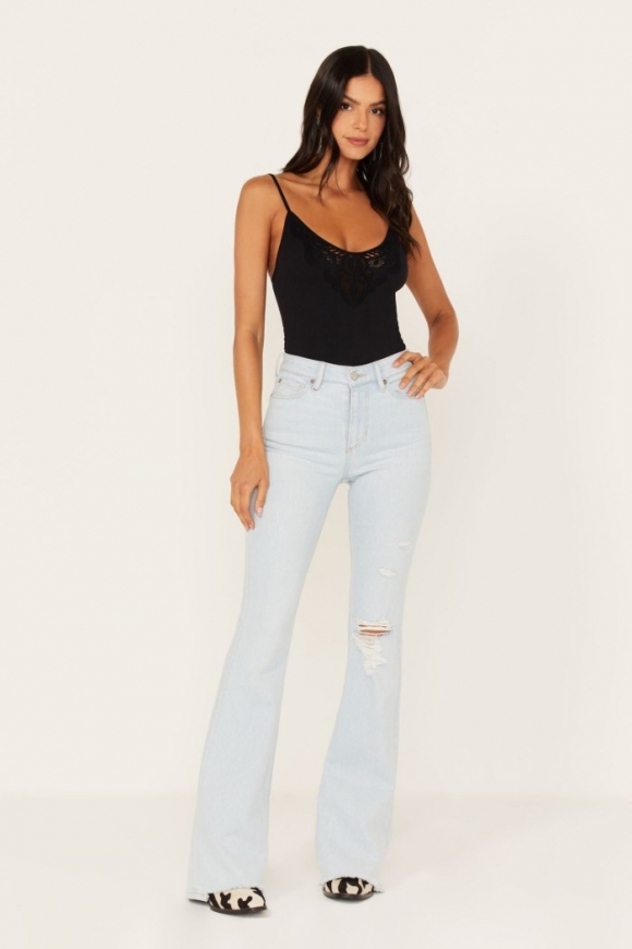 Promotion Idyllwind Women's Light Wash West Avenue High Risin Distressed Flare Jeans | Light Wash