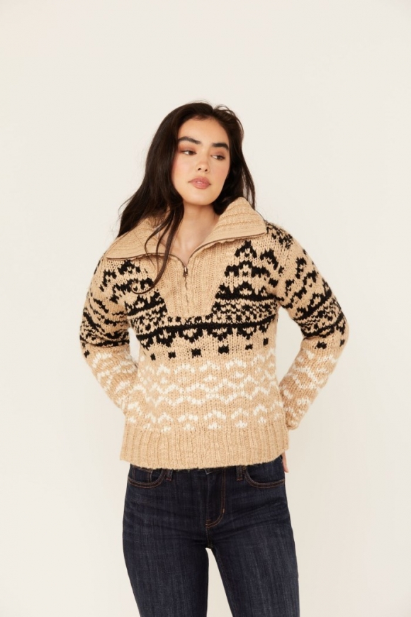 Promotion Idyllwind Women's Otay Studded Southwestern Pullover Sweater | Nude