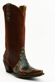 Promotion Idyllwind Women's Leap Snake Suede Leather Western Boots - Snip Toe | Brown Promotion Idyllwind Women's Leap Snake Suede Leather Western Boots - Snip Toe | Brown
