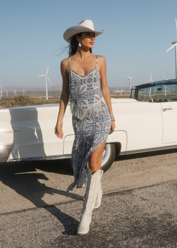 Promotion Idyllwind Women's Garrison Printed Studded Fringe Tank | Ivory