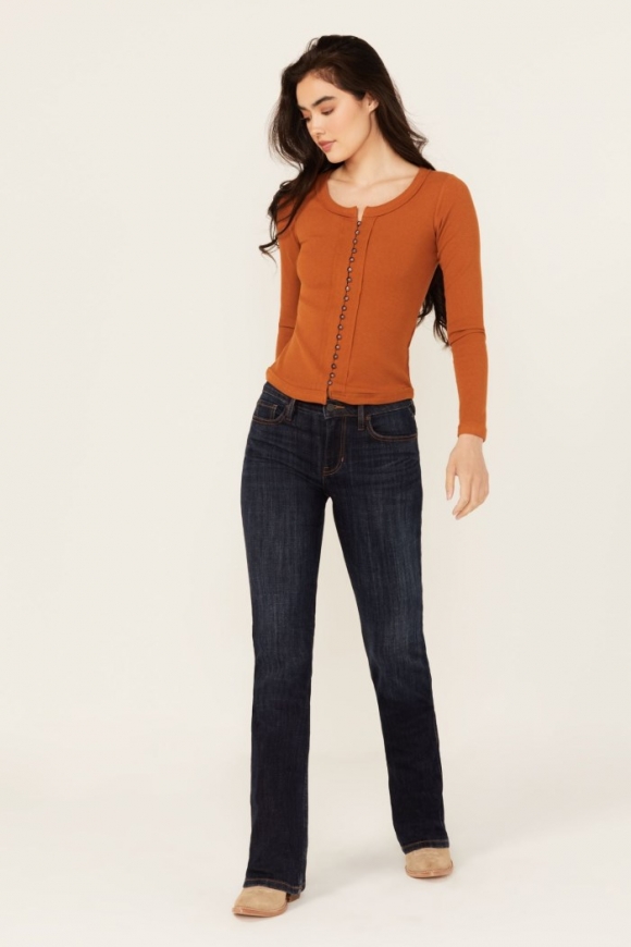 Promotion Idyllwind Women's Caldwell Dark Wash Mid Rise Bootcut Stretch Denim Jeans | Dark Wash