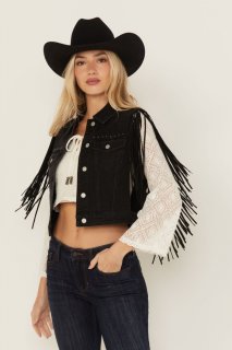 Promotion Idyllwind Women's Studded Fringe Vest | Black