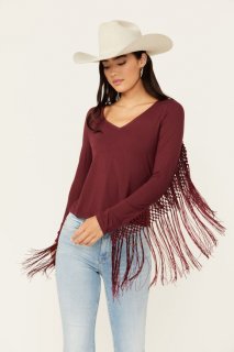 Promotion Idyllwind Women's Elsie Kimono Fringe Top | Maroon Promotion Idyllwind Women's Elsie Kimono Fringe Top | Maroon