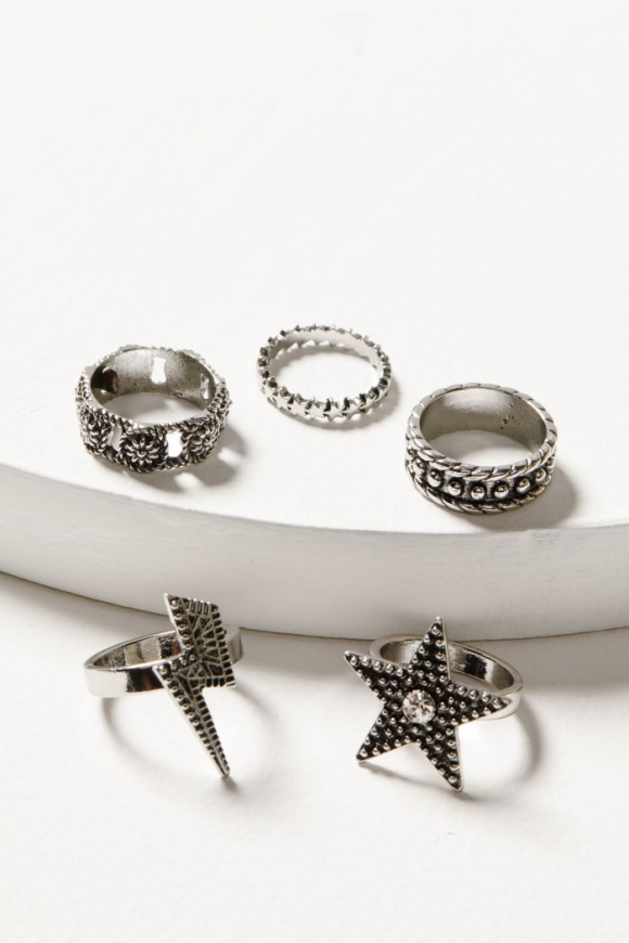 Promotion Idyllwind Women's Lauderdale 5-piece Silver Ring Set | Silver