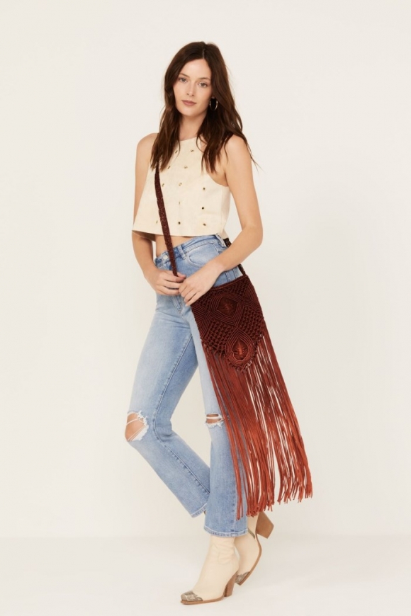 Promotion Idyllwind Women's Sevilla Macrame Crossbody | Maroon Promotion Idyllwind Women's Sevilla Macrame Crossbody | Maroon