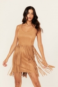 Promotion Idyllwind Women's Lady Luck Faux Suede Mini Dress | Tan Promotion Idyllwind Women's Lady Luck Faux Suede Mini Dress | Tan