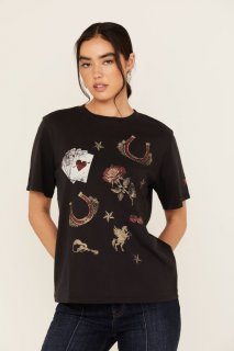 Promotion Idyllwind Women's Western Icon Printed Short Sleeve Graphic Tee | Black Promotion Idyllwind Women's Western Icon Printed Short Sleeve Graphic Tee | Black