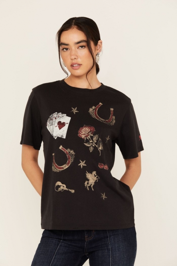 Promotion Idyllwind Women's Western Icon Printed Short Sleeve Graphic Tee | Black Promotion Idyllwind Women's Western Icon Printed Short Sleeve Graphic Tee | Black