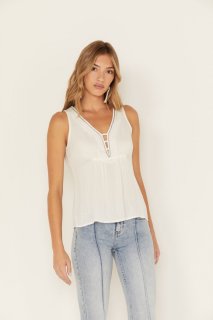Promotion Idyllwind Women's Rowan Beaded Embellished Tank Top | White Promotion Idyllwind Women's Rowan Beaded Embellished Tank Top | White