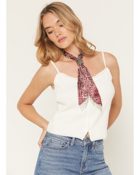 Promotion Idyllwind Women's Sutherland Chain Fringe Bandana Necklace | Red Promotion Idyllwind Women's Sutherland Chain Fringe Bandana Necklace | Red