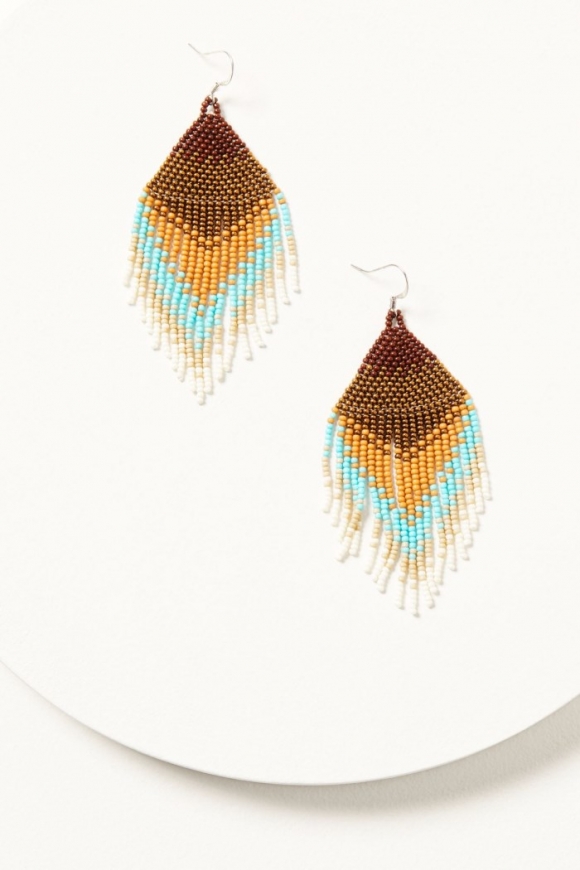 Promotion Idyllwind Women's Copperlily Seed Bead Fringe Earrings | Turquoise