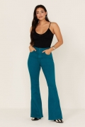 Promotion Idyllwind Women's Teal Mid Rise Flare Jeans | Deep Teal