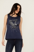 Promotion Idyllwind Women's Monetta Freebird Graphic Tank | Steel Blue