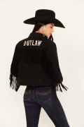 Promotion Idyllwind Women's Outlaw Fringe Denim Trucker Jacket | Black
