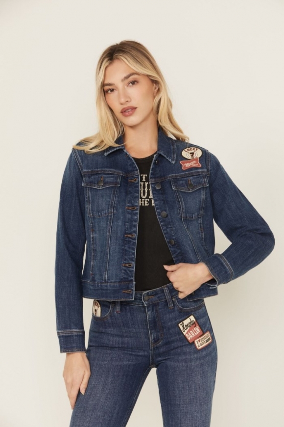 Promotion Idyllwind Women's Ellwood Patch Denim Trucker Jacket | Dark Wash
