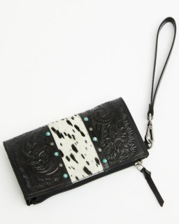 Promotion Idyllwind Women's Geneva Hairon Cowhide Clutch | Black