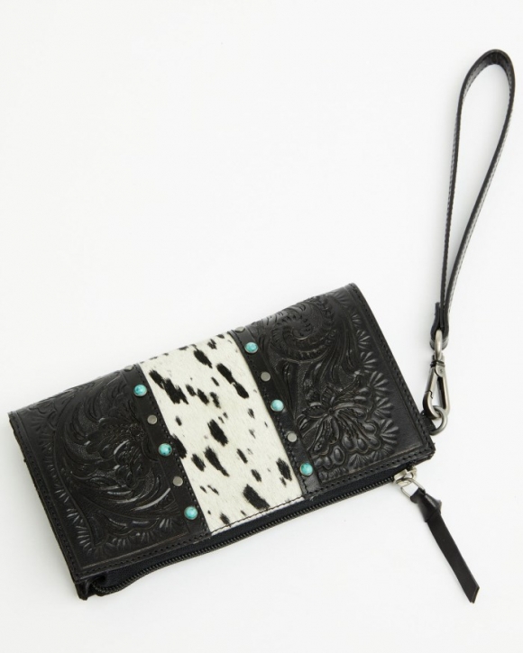 Promotion Idyllwind Women's Geneva Hairon Cowhide Clutch | Black