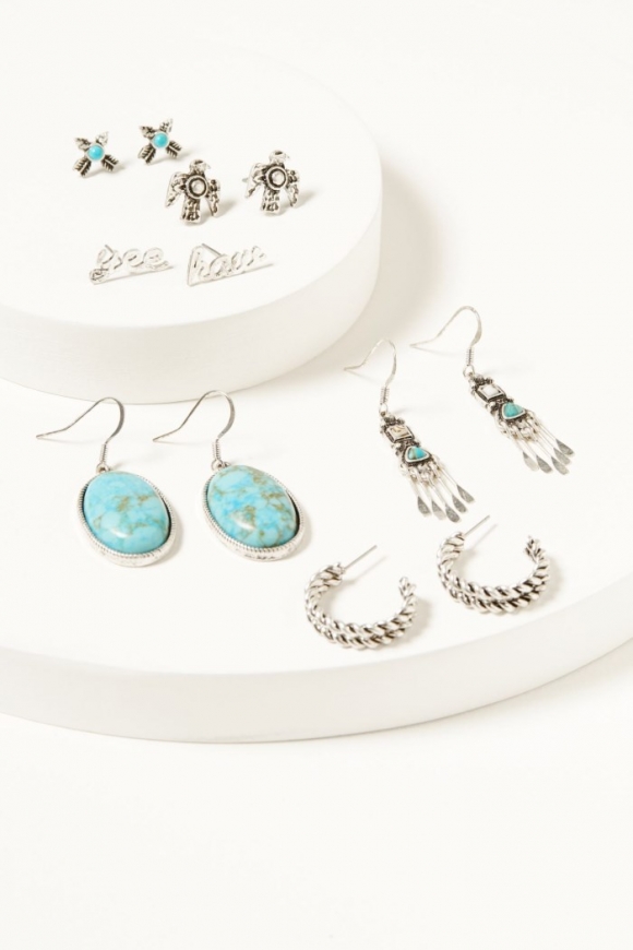 Promotion Idyllwind Women's Alteras Yee Haw Earring Set - 6 Piece | Silver