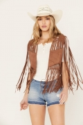 Promotion Idyllwind Women's Ennis Suede Crochet Vest | Brown