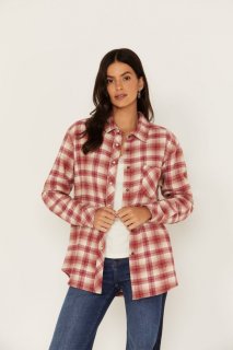 Promotion Idyllwind Women's Plaid Print Roby Flannel Top | Brandy Brown