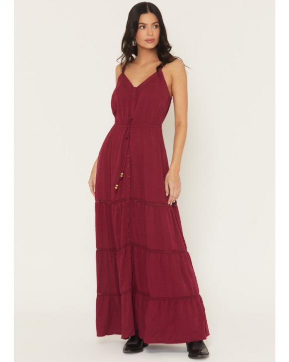 Promotion Idyllwind Women's Sleeveless Maxi Dress | Maroon