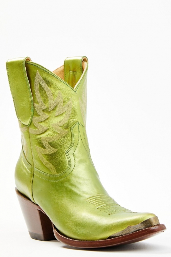 Promotion Idyllwind Women's Envy Metallic Green Fashion Leather Western Booties - Round Toe | Green