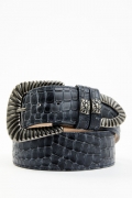 Promotion Idyllwind Women's Napier Crocodile Print Western Belt | Blue