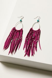 Promotion Idyllwind Women's Marcella Fuchsia Fringe Earrings | Silver