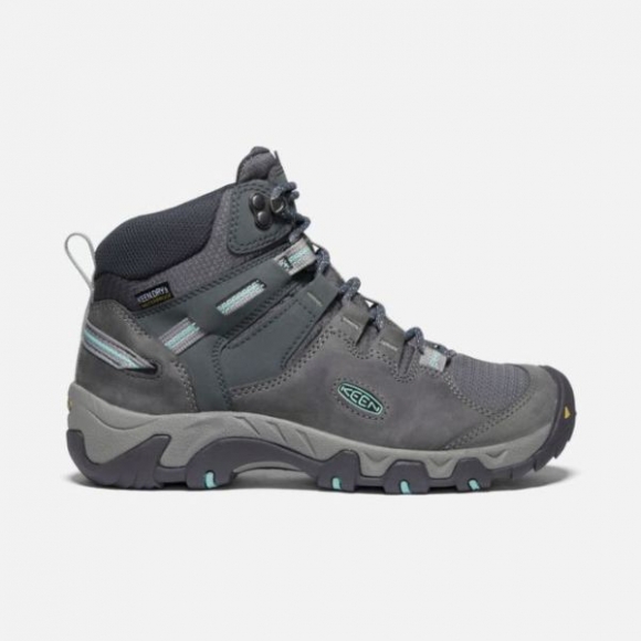Keen | Cheap Sale Women's Steens Leather Waterproof Boot-Steel Grey/Ocean Wave