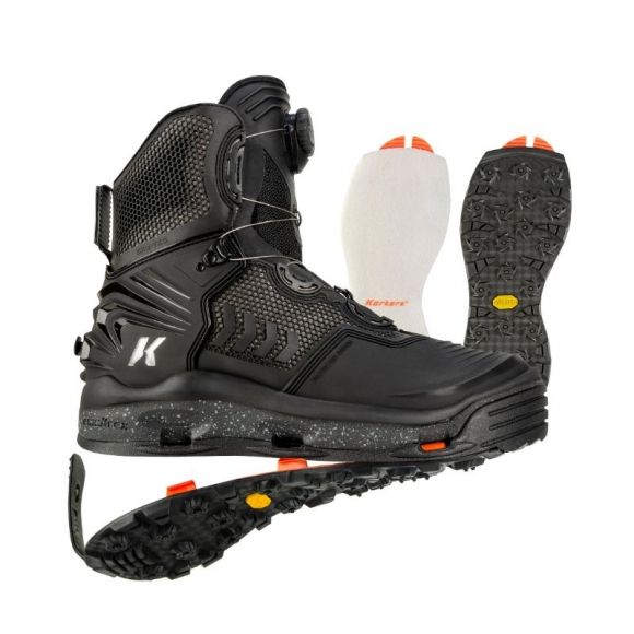 KORKERS NEW ARRIVALS MEN'S RIVER OPS BOA-FELT & VIBRAM XS TREK SOLES