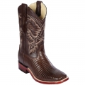 New Arrivals Los Altos Men's Brown Lizard Square Toe Cowboy Boots | Brown