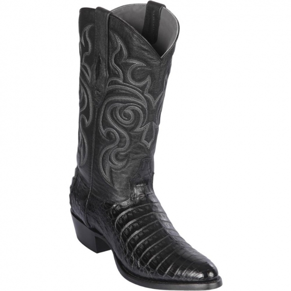 New Arrivals Los Altos Men's Black Caiman Cowboy Boots | Black
